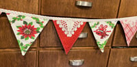 Image 1 of Vintage Christmas Tablecloth Bunting IV