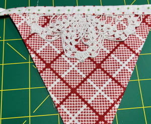 Image of Vintage Christmas Tablecloth Bunting IV
