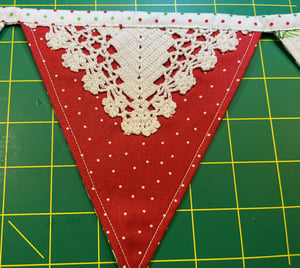 Image of Vintage Christmas Tablecloth Bunting IV