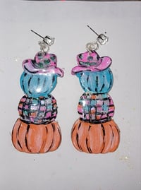 Disco cowgirl pumpkin earrings 