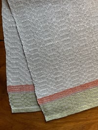 Image 3 of Handwoven linen and hemp tea towel in m’s and o’s