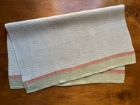 Image 4 of Handwoven linen and hemp tea towel in m’s and o’s