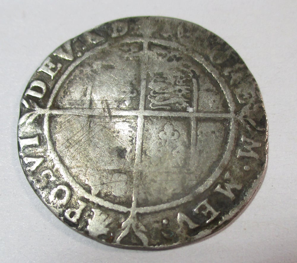 Hammered Silver Coin from Elizabeth I, Larger than All Other Hammered Coins