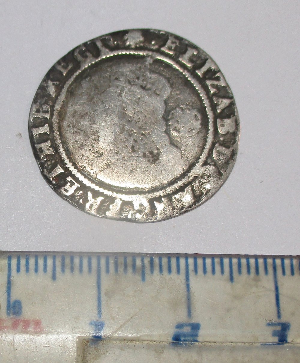 Hammered Silver Coin from Elizabeth I, Larger than All Other Hammered Coins