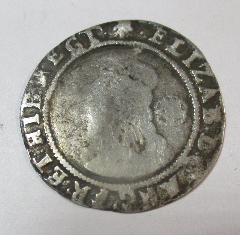 Hammered Silver Coin from Elizabeth I, Larger than All Other Hammered Coins