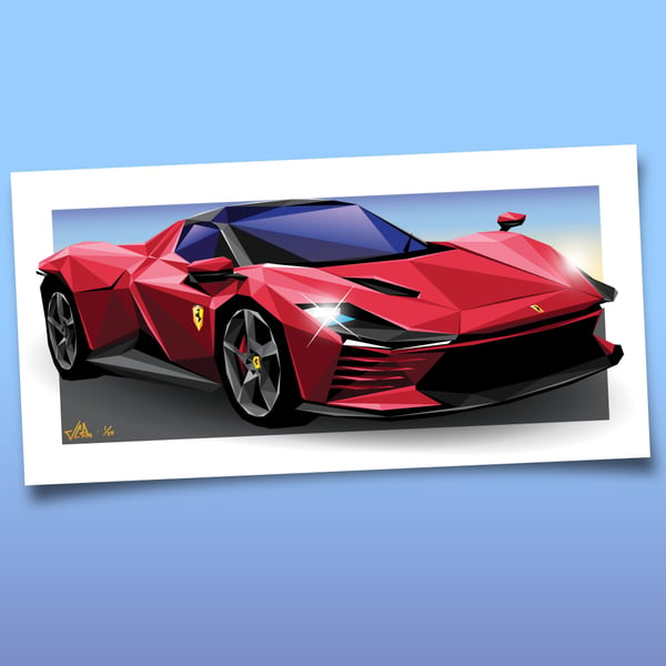 Image of RARI SP3 in 369 Triangles - PRINT (2 sizes available)