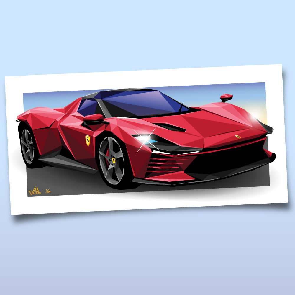 Image of RARI SP3 in 369 Triangles - PRINT (2 sizes available)