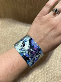 Image 3 of Chunky all the blues cuff bracelet.