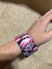Image 2 of Chunky cuff, Moody pink bracelet.
