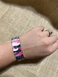 Image 1 of Moody pink cuff aluminium bracelet.