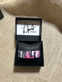 Image 3 of Moody pink cuff aluminium bracelet.