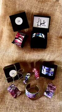 Image 3 of Bright pink, thin aluminium cuff bracelet.