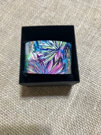 Image 1 of Pink caprice, chunky aluminium cuff bracelet.