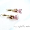 Pink 1920s Murano bead earrings