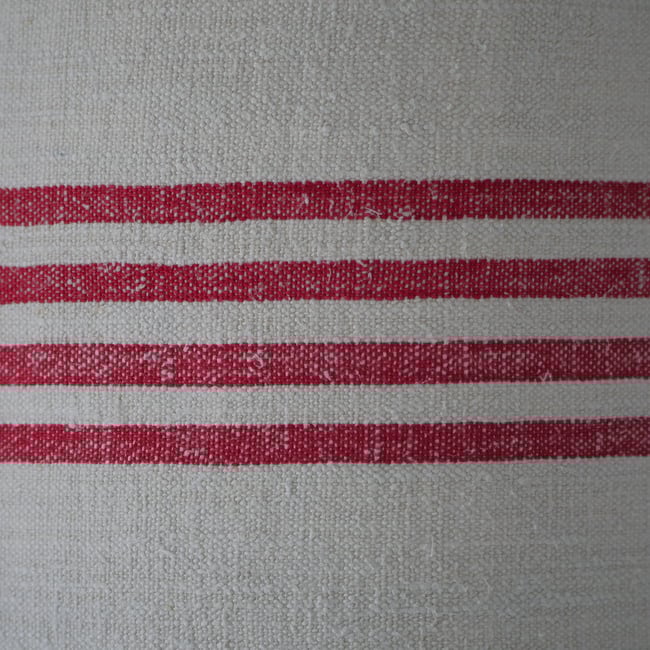 30cm Antique Grain Sack Drum Lamp Shade - Red 01