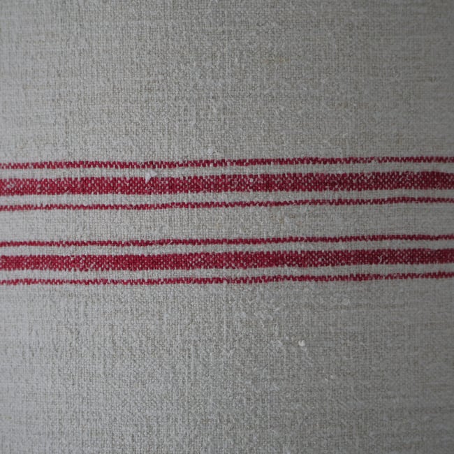 30cm Pair of Antique Grain Sack Drum Lamp Shade - Red 01