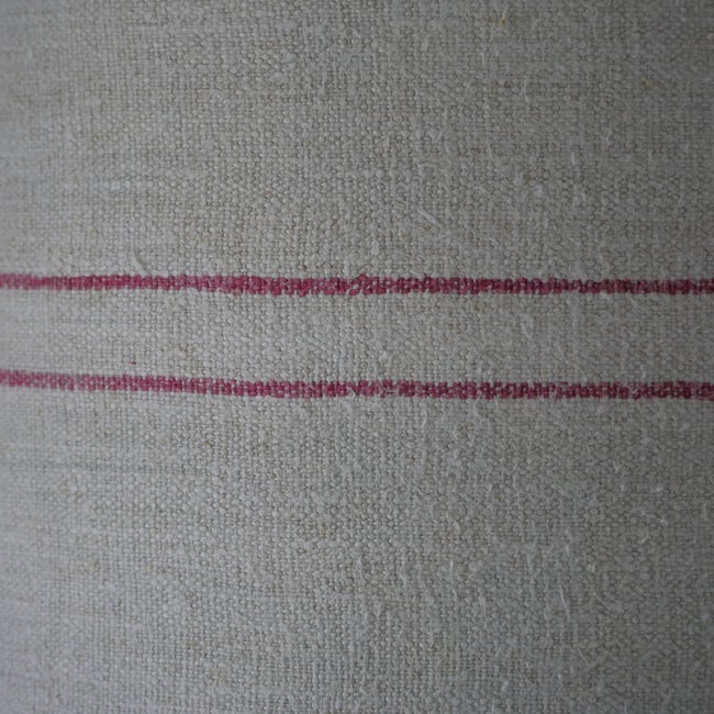 40cm Antique Grain Sack Drum Lamp Shade - Red 01