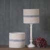 20cm Pair of Antique Grain Sack Drum Lamp Shade - Blue 01