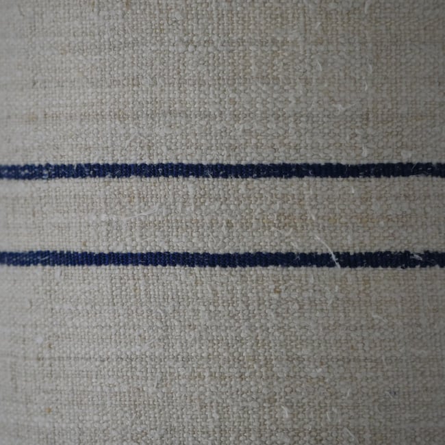 20cm Pair of Antique Grain Sack Drum Lamp Shade - Blue 02