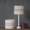 20cm Pair of Antique Grain Sack Drum Lamp Shade - Blue 02