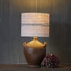 25cm Antique Grain Sack Drum Lamp Shade - Blue 01