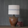 25cm Antique Grain Sack Drum Lamp Shade - Blue 01