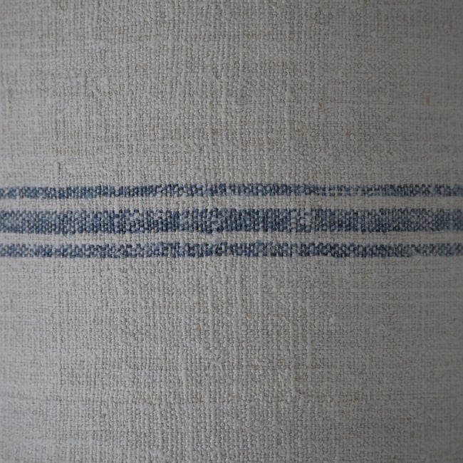 25cm Antique Grain Sack Drum Lamp Shade - Blue 01