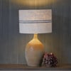 30cm Antique Grain Sack Drum Lamp Shade - Blue 01