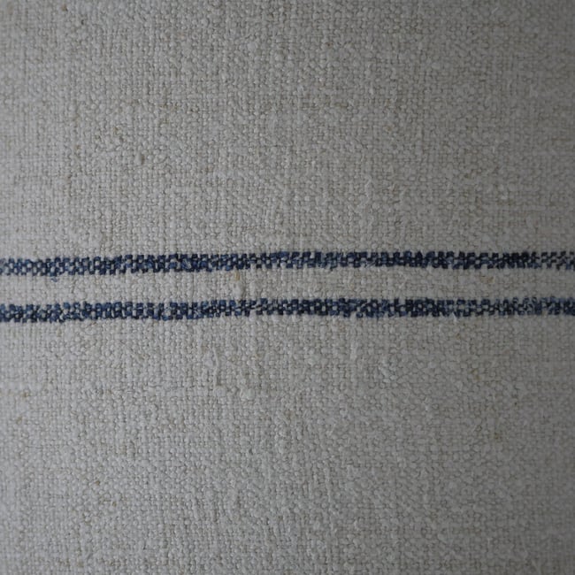 30cm Antique Grain Sack Drum Lamp Shade - Blue 01