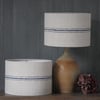 30cm Pair of Antique Grain Sack Drum Lamp Shade - Blue 02