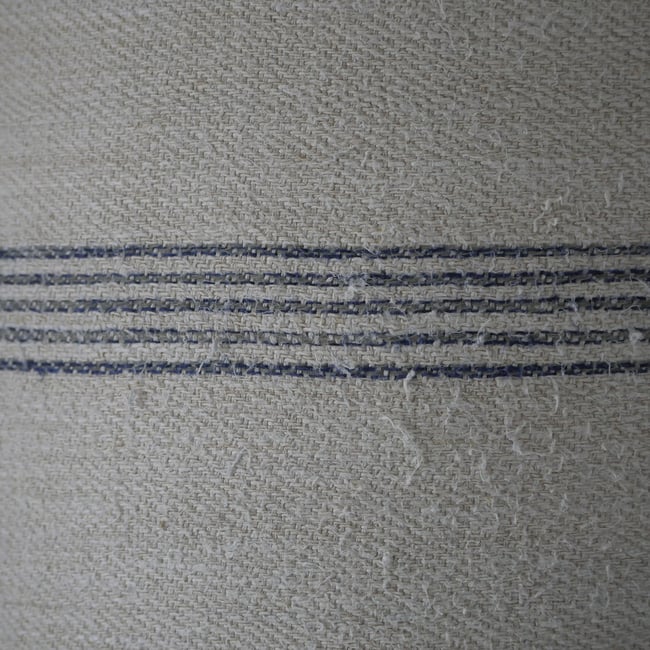 40cm Antique Grain Sack Drum Lamp Shade - Blue 01