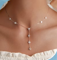 Image 1 of Sparkling Y-chain Necklace (real 925 Sterling Silver)