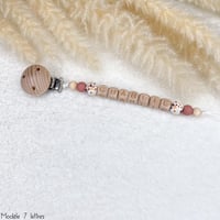 Image 4 of Attache tétine .. Fleur d'automne & rose boudoir ..