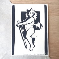 Image 1 of Linocut Print | Demon girl 2