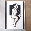 Linocut Print | Demon girl 1