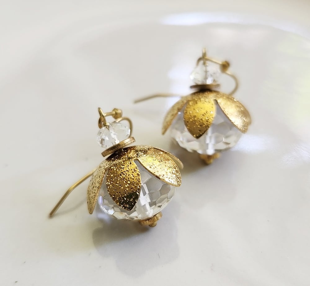 Image of Quartz Flower Bauble Earrings