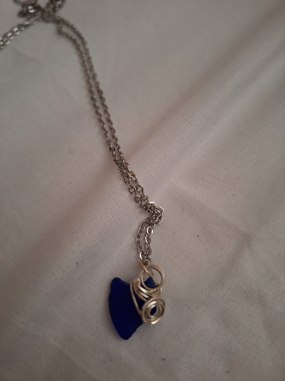 Lake Erie Blue Sea Glass Necklace 