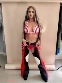 Image 2 of Dirty Chaps and Bikini Costume - Red
