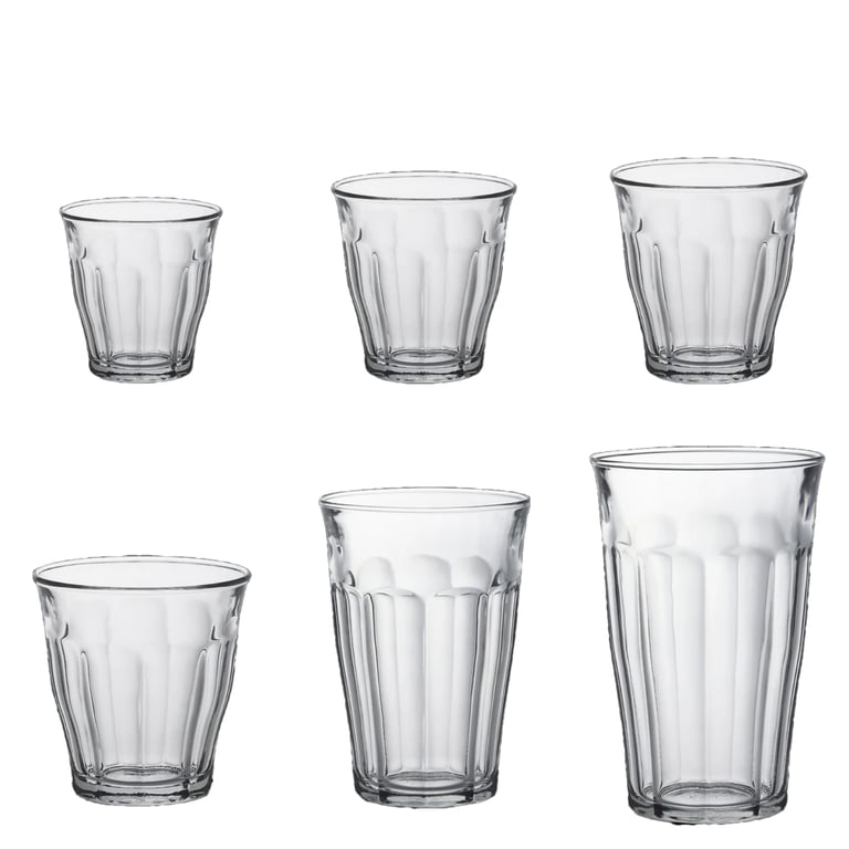 Les verres "PICARDIE" transparent - 4 tailles - Duralex