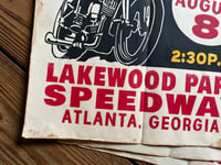 Image 4 of Lakewood Park Motorcycle Races Linocut Print (black edition) - FREE SHIPPING