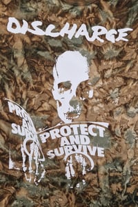 Image 2 of Discharge "Protect and Survive" hand dyed camo t-shirt