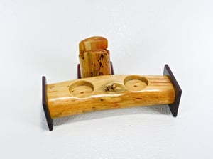 Image of Wooden Tea Light Candle Holder with Matching Cell Holder Set