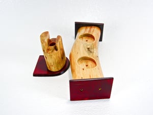 Image of Wooden Tea Light Candle Holder with Matching Cell Holder Set