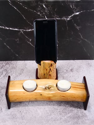 Image of Wooden Tea Light Candle Holder with Matching Cell Holder Set