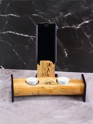 Image of Wooden Tea Light Candle Holder with Matching Cell Holder Set