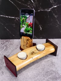 Image 1 of Wooden Tea Light Candle Holder with Matching Cell Holder Set