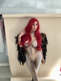 Image 8 of Crystal Mesh Fallen Angel Bodysuit and Wings