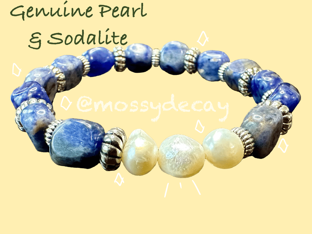 Image of "Ocean Mist" Genuine Pearl Bracelet