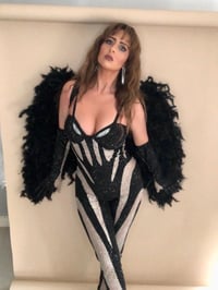Image 5 of Crystal Spiral Mesh Catsuit, Gloves and Wings Set