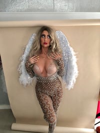 Image 5 of Secret Angel Costume with Large Ostrich Feather Wings